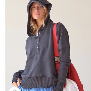 Free People FP Movement Solid Honey Dove Pullover Black